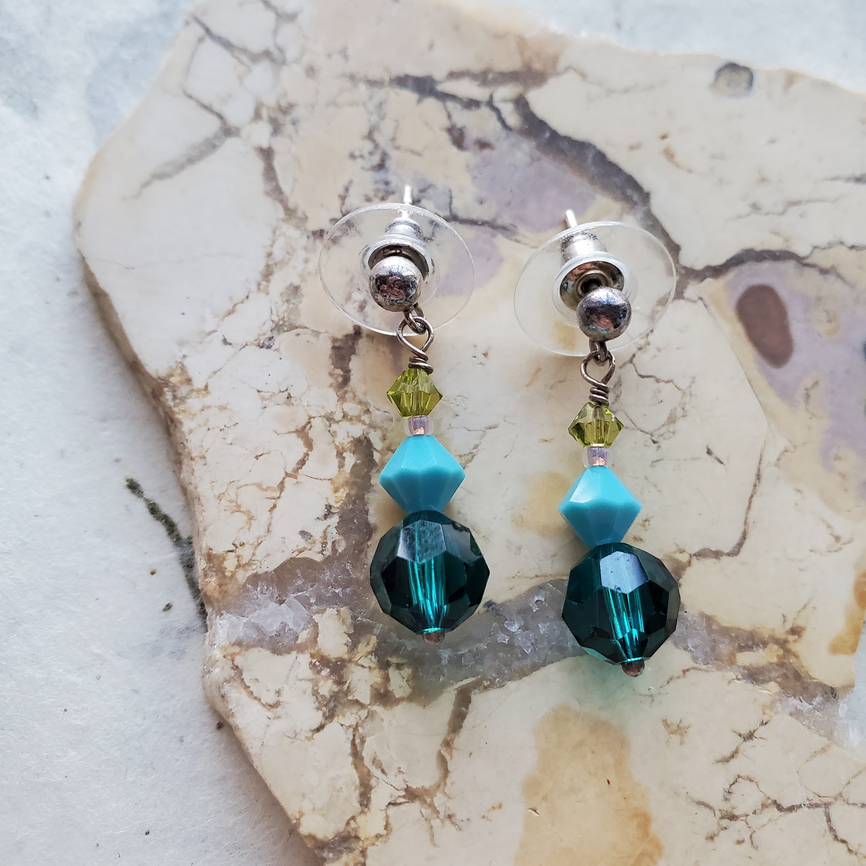 Sterling Silver 925 Beaded Drop Earrings